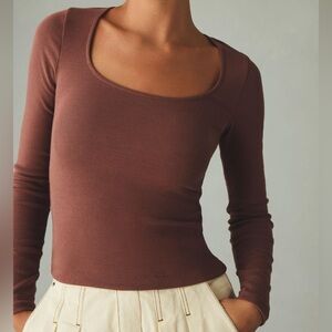 Maeve by Anthropologie Long-Sleeve Scoop-Neck Top